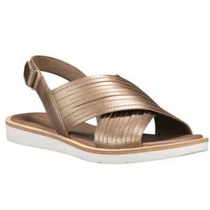 Timberland Adley Shore Cross Band Leather Sandals in Bronze